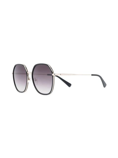 Longchamp logo-engraved oversized sunglasses - Black