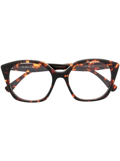 Max Mara Eyewear tortoiseshell oversized-frame glasses - Brown - zdjęcie produktu nr 1