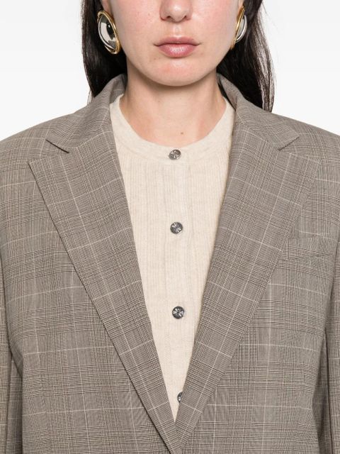 Maje plaid button blazer - Grey