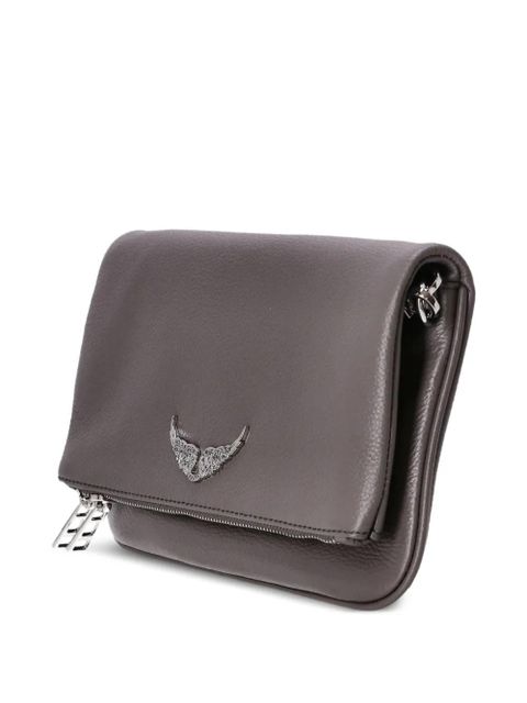 Zadig&Voltaire logo-plaque leather clutch bag - Grey
