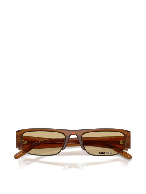 Miu Miu Eyewear Vedette rectangle-frame sunglasses - Brown