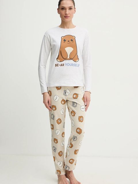 United Colors of Benetton piżama damska kolor szary 3DKE3P04C - zdjęcie produktu nr 1