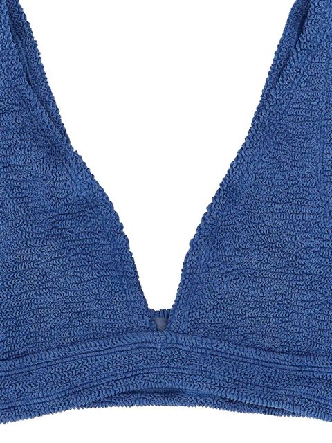 Hunza G Angel V-neck crinkle bikini set - Blue
