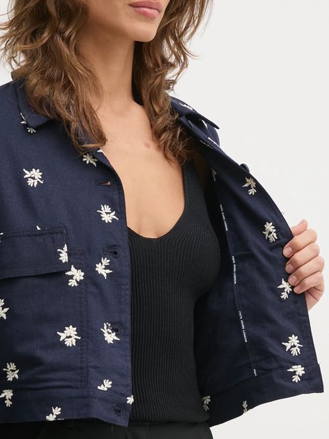 Pepe Jeans kurtka z domieszką lnu GEORGINA