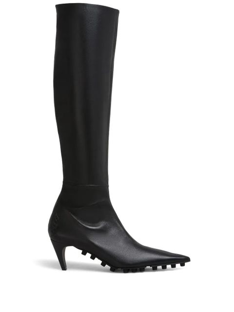 Marni Spike leather knee-high boots - Black - zdjęcie produktu nr 1