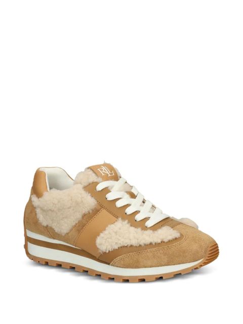 Lauren Ralph Lauren shearling suede sneakers - Brown