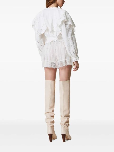 TWINSET lace-overlay shorts - White