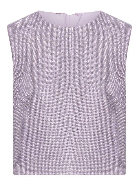 Self-Portrait crystal-chainmail sleeveless top - Purple - zdjęcie produktu nr 1