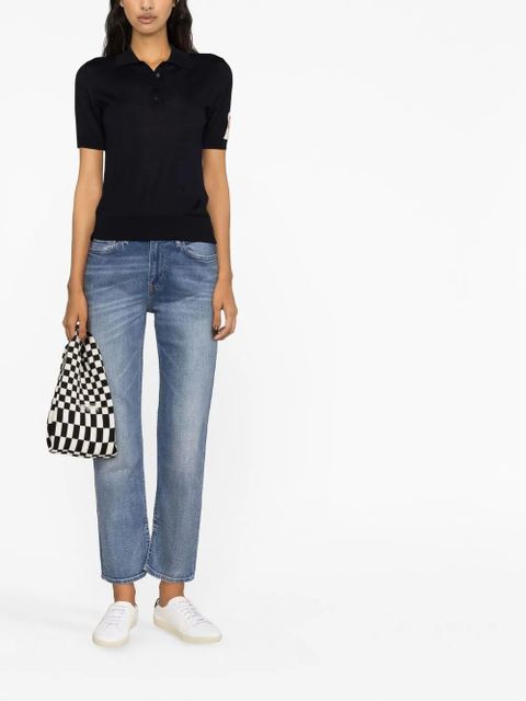 Golden Goose logo-patch polo shirt - Blue