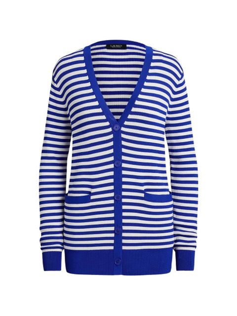 Lauren Ralph Lauren striped ribbed-knit cardigan - Blue - zdjęcie produktu nr 1