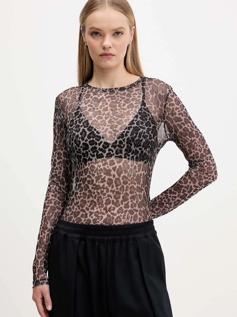 Tommy Jeans longsleeve kolor brązowy DW0DW21558 - zdjęcie produktu nr 1