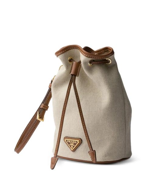 Prada canvas and leather pouch - Neutrals