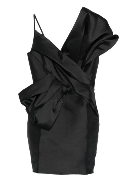 Marques'Almeida bow V-neck mini dress - Black - zdjęcie produktu nr 1