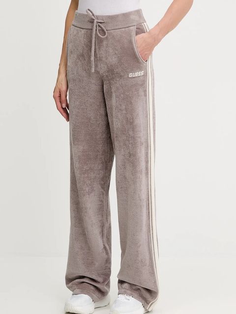 Guess spodnie dresowe EMILIA damskie kolor beżowy z aplikacją V5BB09 Z1170