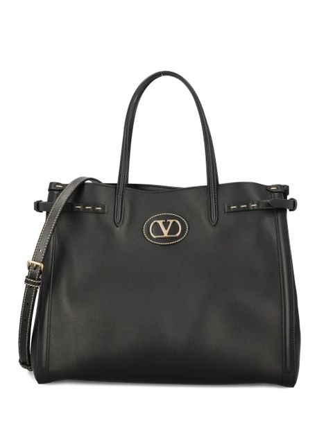 Valentino Garavani Antibes Vlogo-signature leather tote bag - Black - zdjęcie produktu nr 1