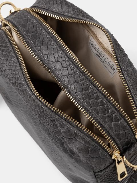 Answear.LAB torebka skórzana kolor szary