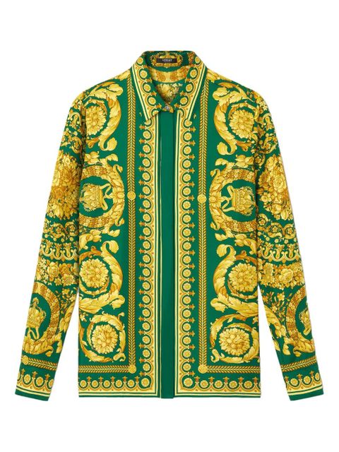 Versace barocco-print silk shirt - Green - zdjęcie produktu nr 1