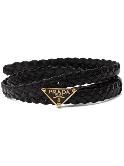 Prada braided leather belt - Black - zdjęcie produktu nr 1