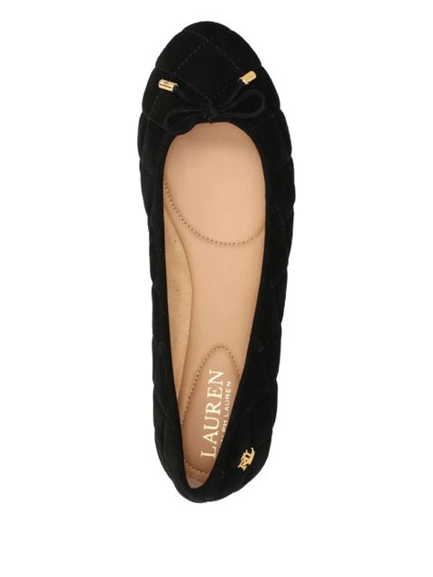 Lauren Ralph Lauren bow-detail suede ballet flats - Black