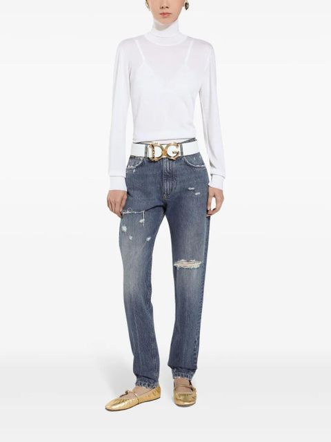 Dolce & Gabbana DNA roll-neck sweater - White