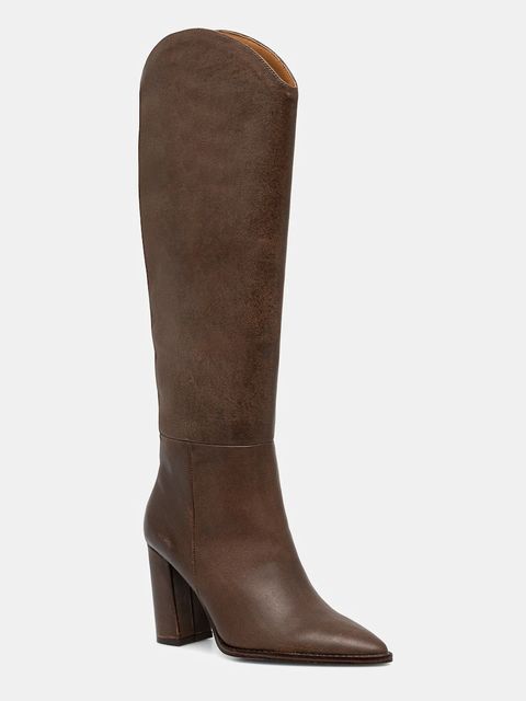 Steve Madden kozaki skórzane Bixby damskie kolor brązowy na słupku 11004834 - zdjęcie produktu nr 1