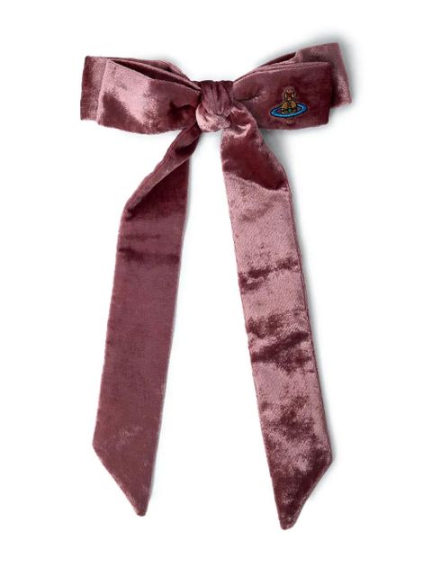 Vivienne Westwood bow-shaped Orb-logo hair clip - Pink - zdjęcie produktu nr 1