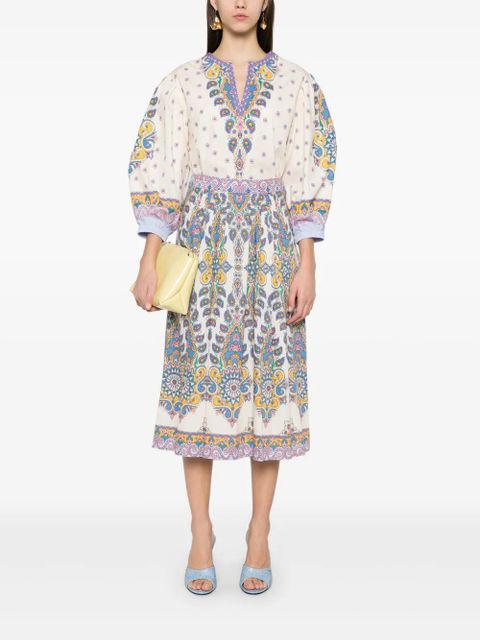 ETRO paisley midi skirt - Neutrals