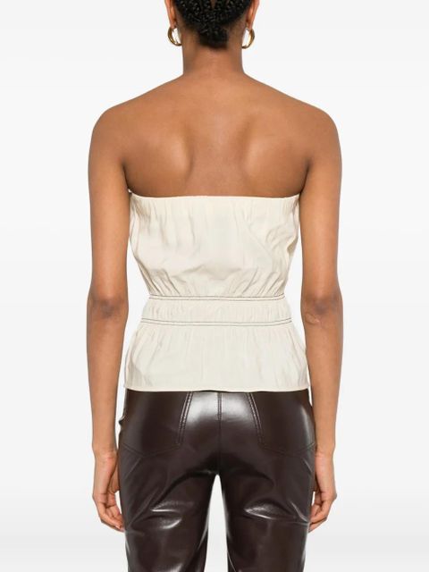Nanushka smocked bandeau top - Neutrals