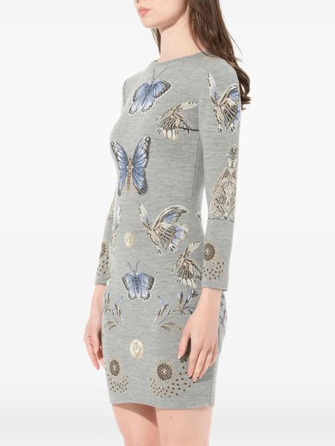 Alexander McQueen butterfly jacquard knit dress - Grey - zdjęcie produktu nr 2