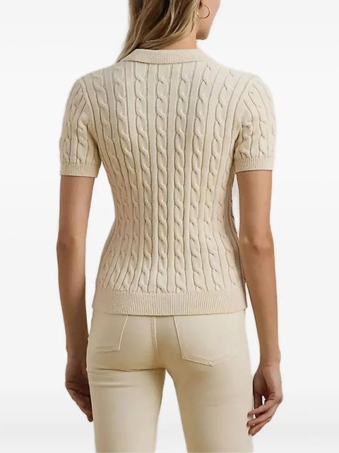 Lauren Ralph Lauren cable-knit polo top - Neutrals
