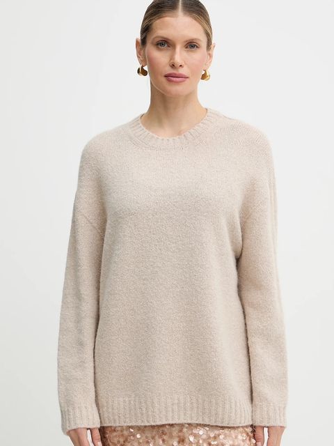 Weekend Max Mara sweter z dodatkiem wełny PESCO damski kolor beżowy 2615361161600 - zdjęcie produktu nr 1