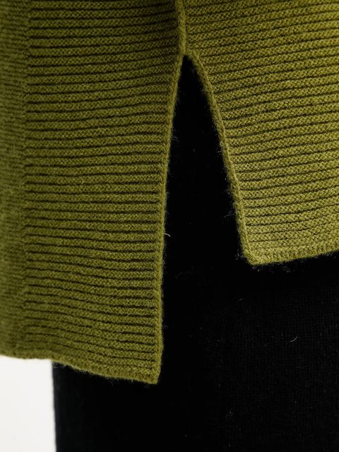 United Colors of Benetton kamizelka z dodatkiem wełny damski kolor zielony z półgolfem 1244D10EF