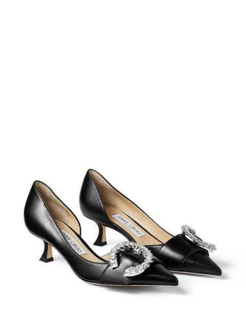 Jimmy Choo 50mm Melva Dorsay leather pumps - Black