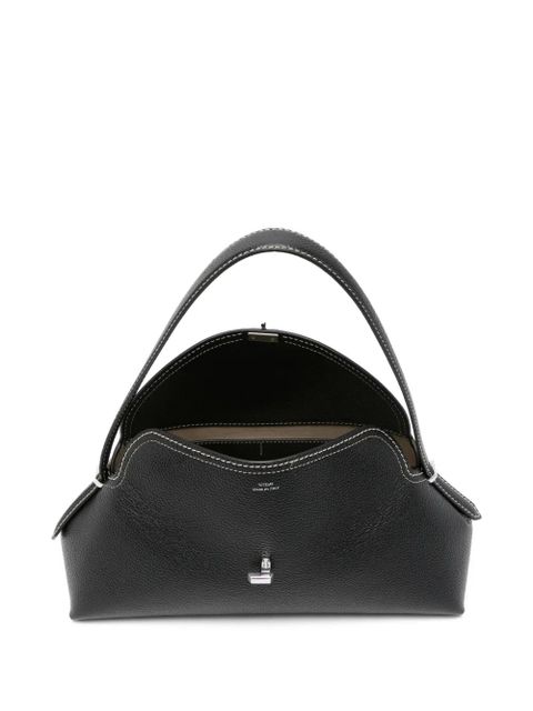 TOTEME grained leather T-lock shoulder bag - Black