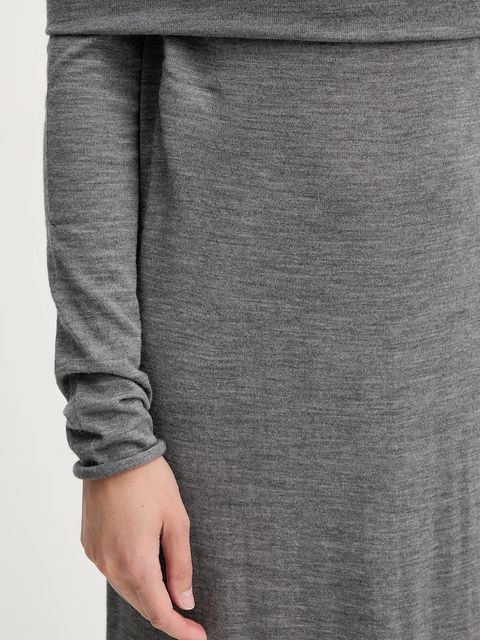 Liviana Conti sukienka wełniana kolor szary maxi prosta F5WA47