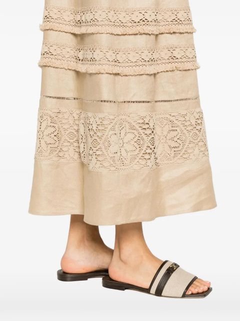 Weekend Max Mara lace-insert midi dress - Neutrals