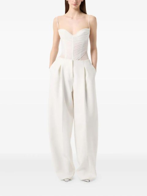 Blumarine pleated wide-leg trousers - White