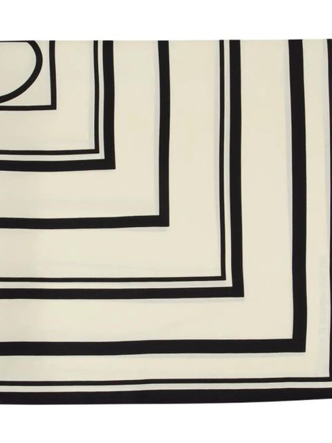 ANINE BING monogram geometric silk scarf - Neutrals - zdjęcie produktu nr 2