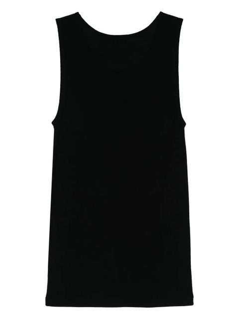 Saint Laurent logo-embroidered wool tank top - Black - zdjęcie produktu nr 2