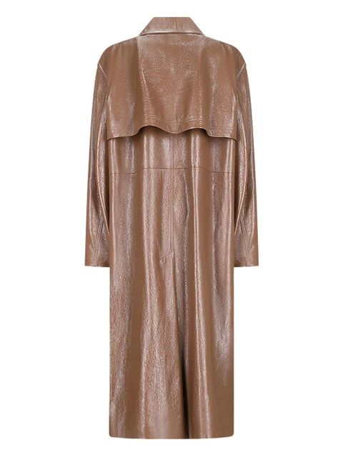 Jil Sander buttoned-up leather coat - Brown - zdjęcie produktu nr 2