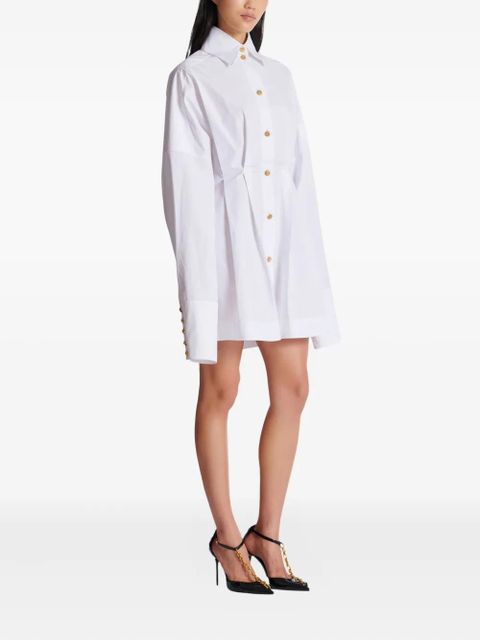 Balmain buttoned poplin shirt dress - White