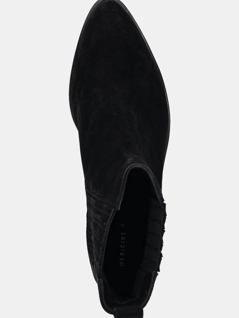 Medicine botki zamszowe kolor czarny na słupku - zdjęcie produktu nr 2
