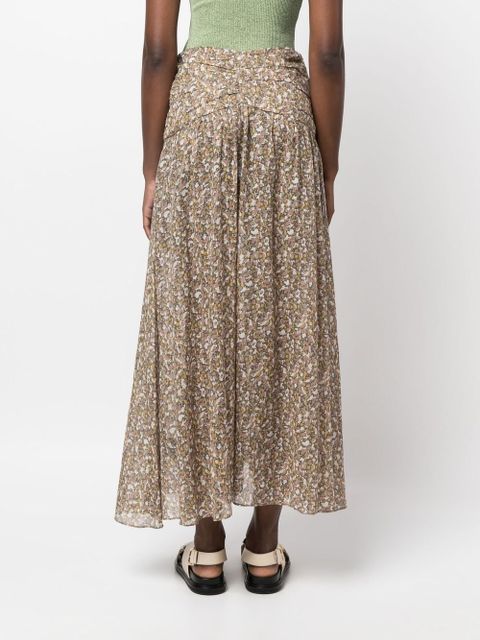 MARANT ÉTOILE graphic-print skirt - Green