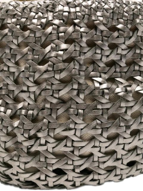 DRAGON DIFFUSION small Juventus braided bucket bag - Silver