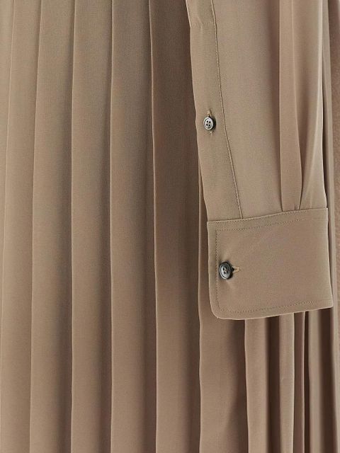 AMI Paris pleated midi shirt dress - Neutrals