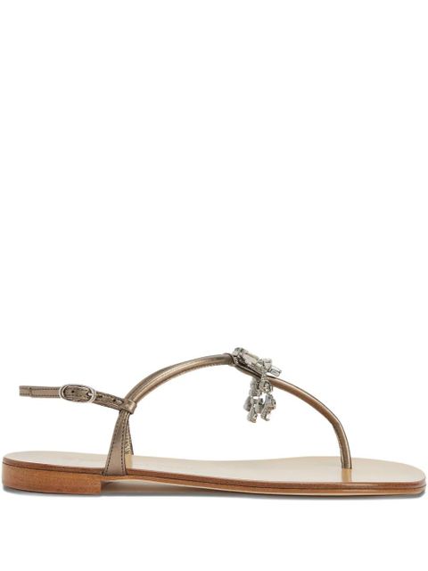 Giuseppe Zanotti Glenda crystal-embellished flat sandals - Gold - zdjęcie produktu nr 1