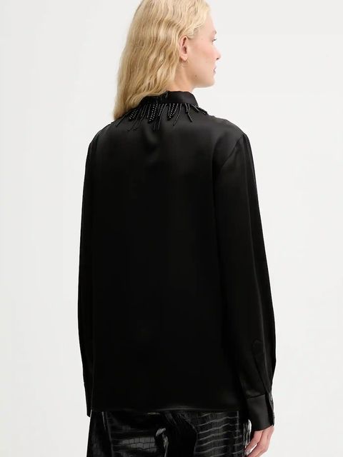 ISABELLE BLANCHE koszula damska kolor czarny regular z kołnierzykiem klasycznym IS25FW-C079-T008