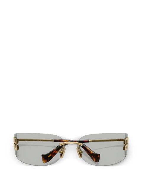 Miu Miu Eyewear logo-detail sunglasses - Gold
