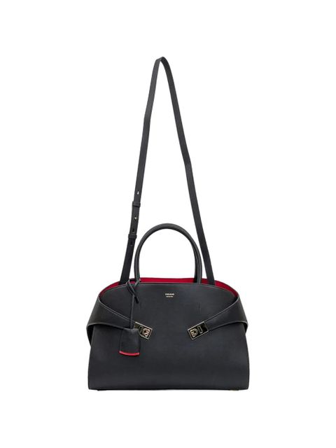 Ferragamo medium Hug leather tote bag - Black
