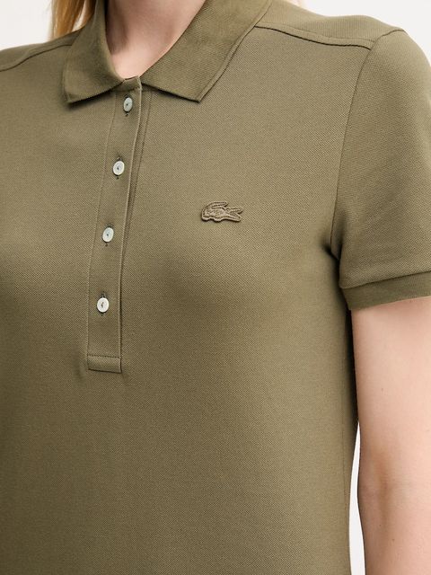 Lacoste sukienka kolor zielony mini prosta